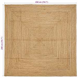 Preproga za območje Bež 200 x 200 cm Juta - slika 8