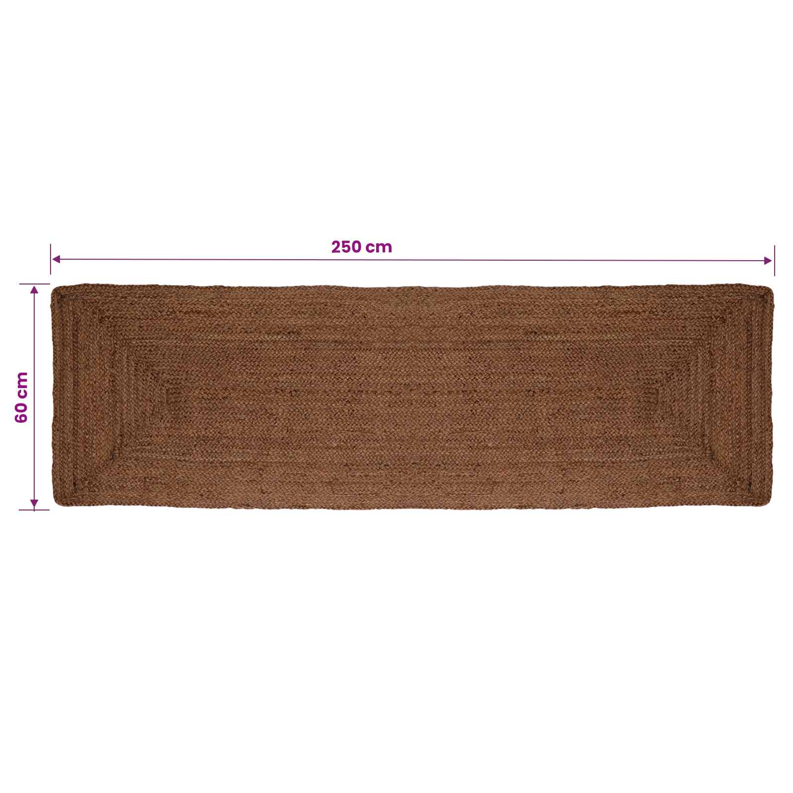Preproga za območje Siva 60 x 250 cm Juta