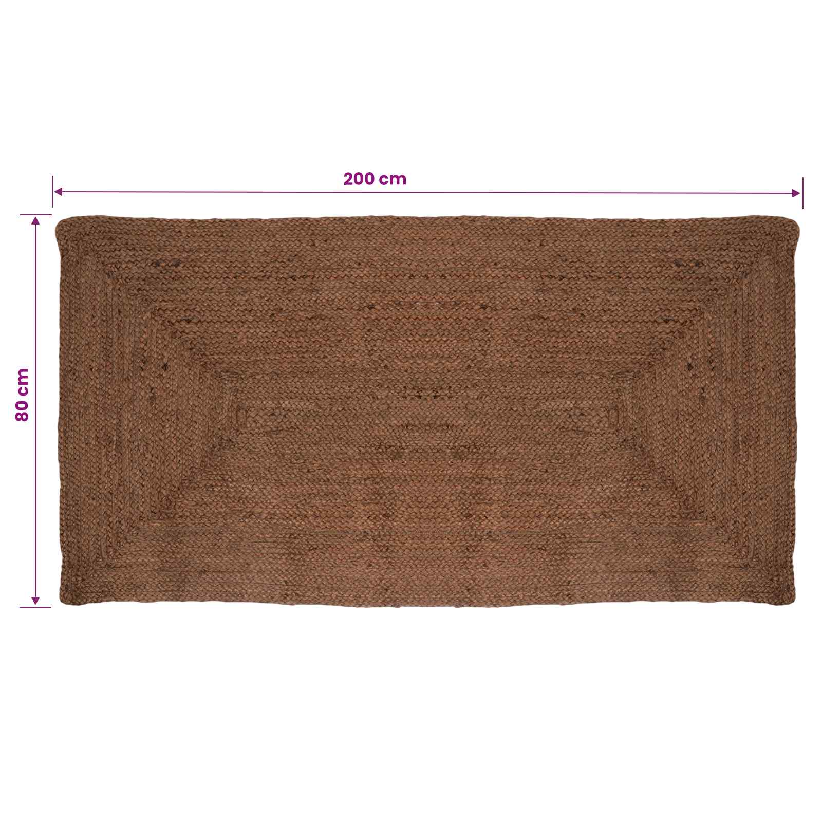 Preproga za območje Siva 80 x 200 cm Juta