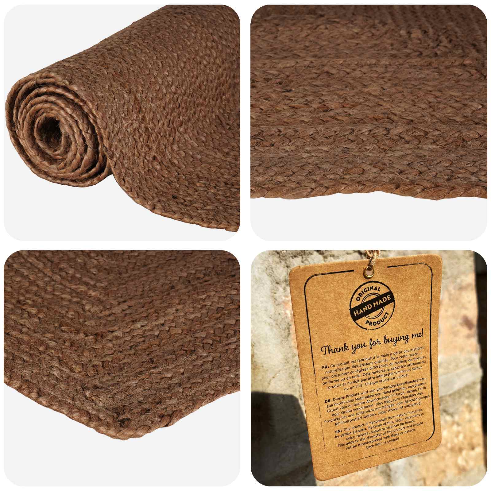 vidaXL - Gebied - Tapijt - Grijs - 80 - x - 250 - cm - Jute