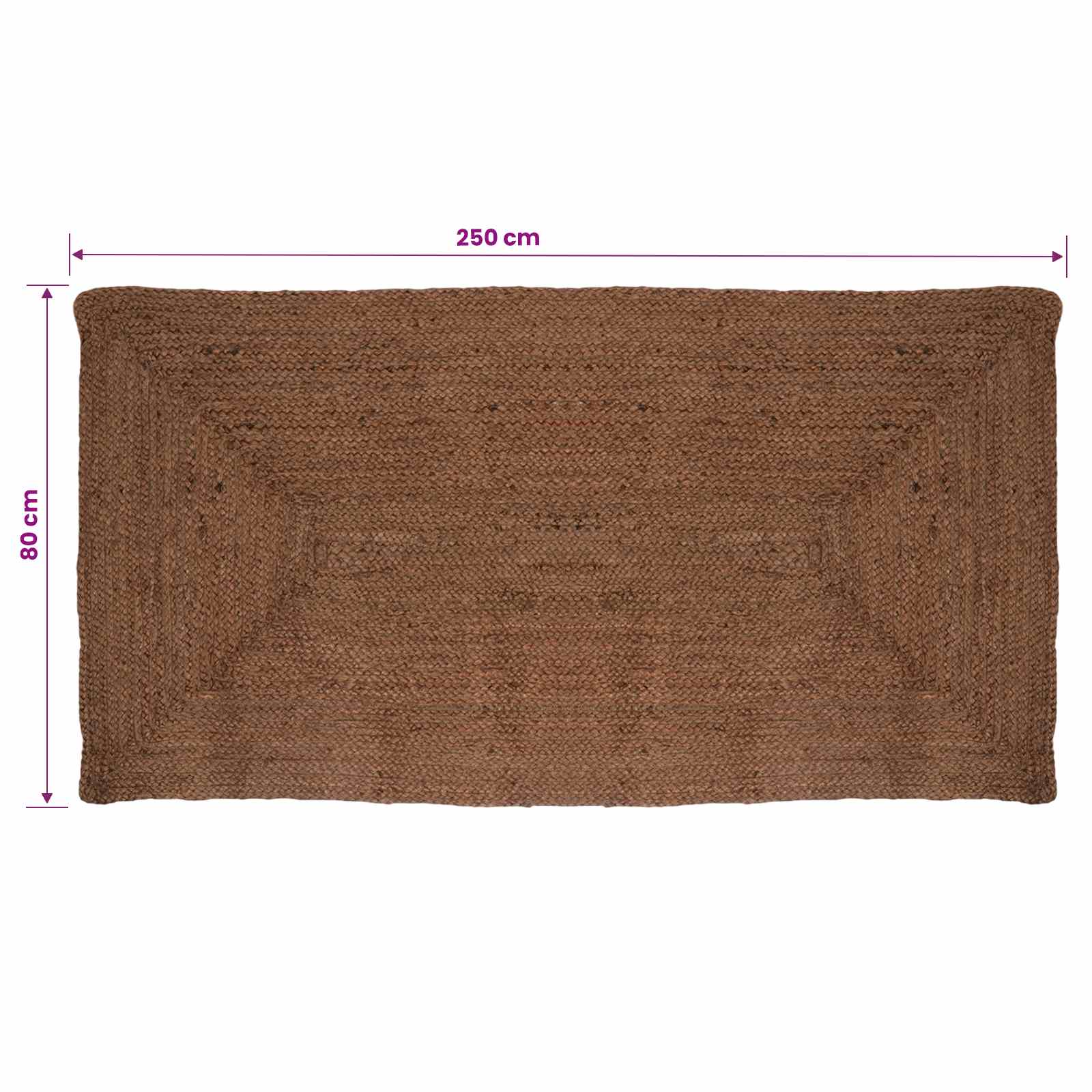 Preproga za območje Siva 80 x 250 cm Juta