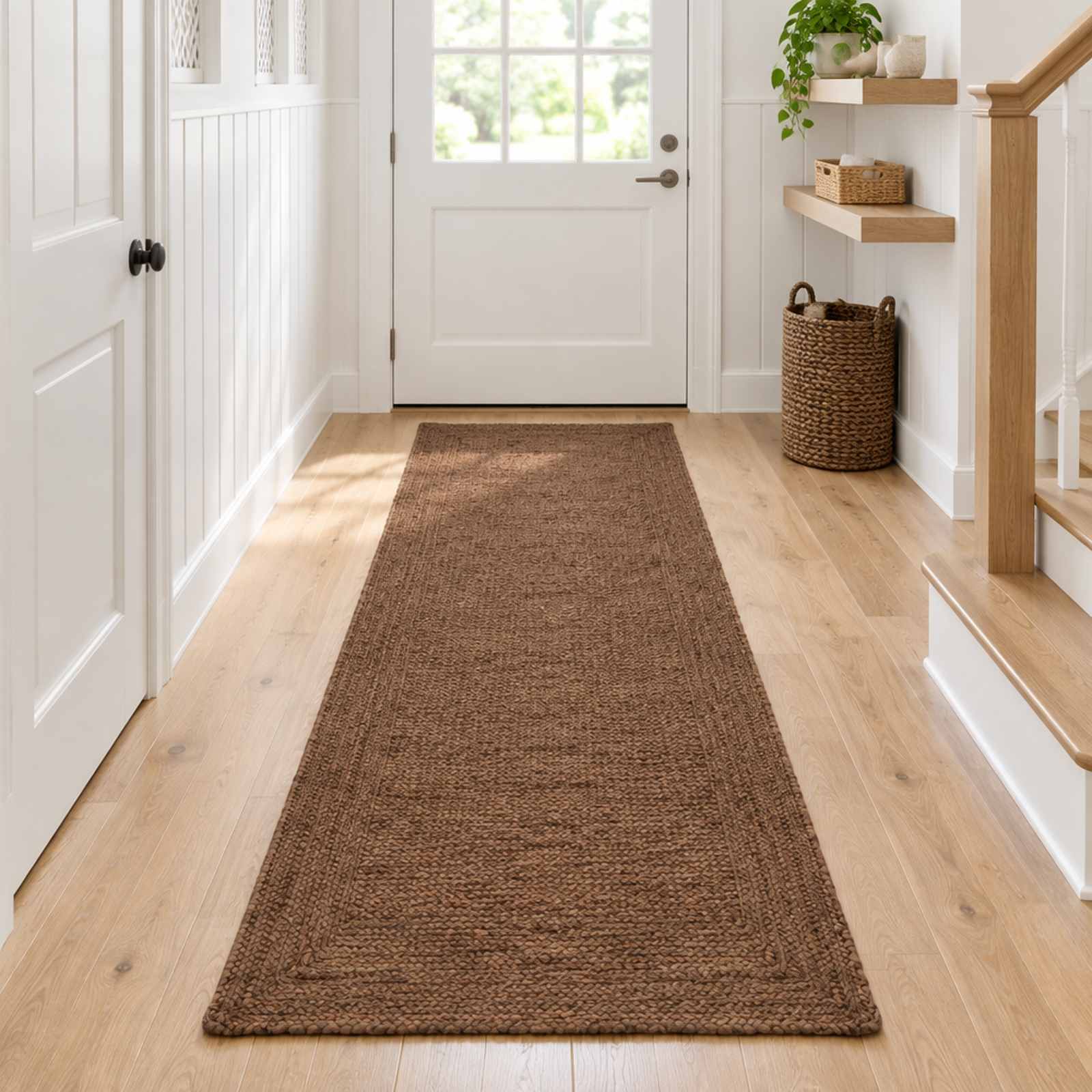vidaXL Område tæppe Grå 80 x 300 cm Jute