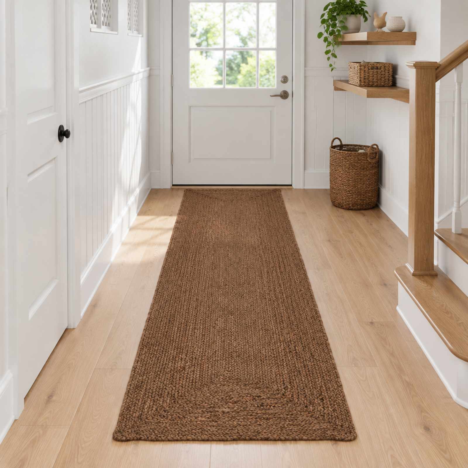 vidaXL Område tæppe Grå 80 x 400 cm Jute