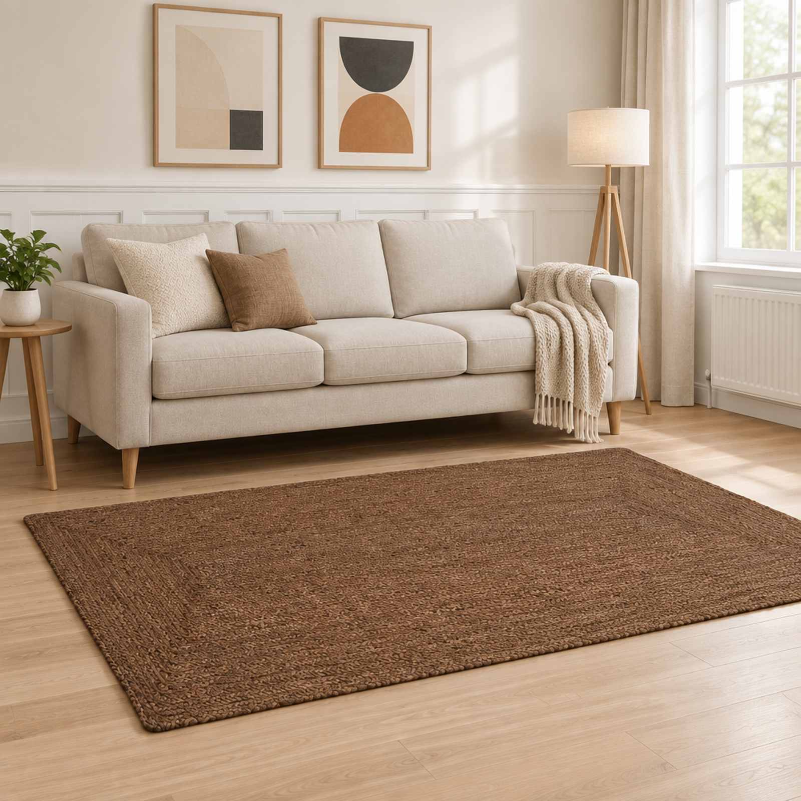 vidaXL Område tæppe Grå 100 x 200 cm Jute
