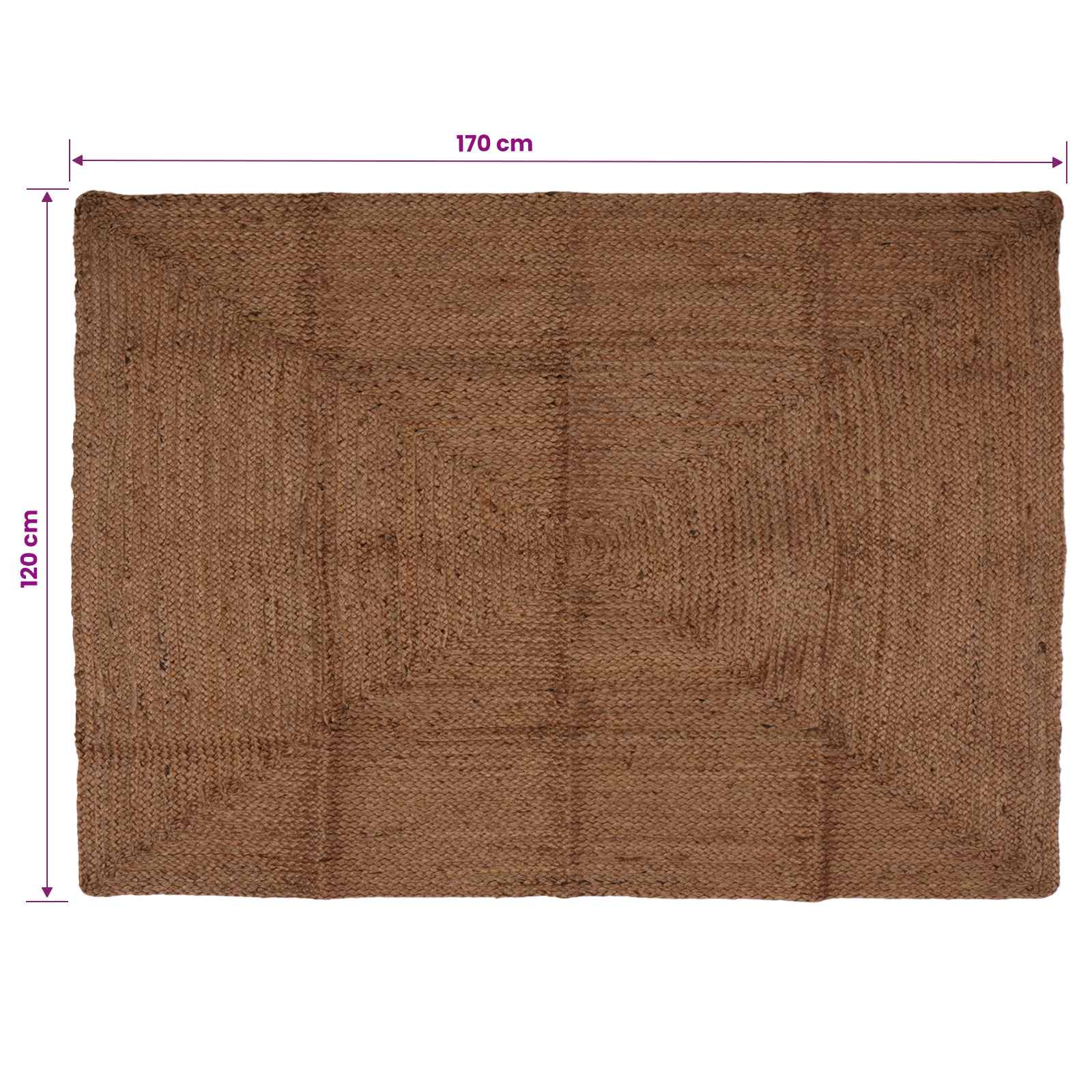 Preproga za območje Siva 120 x 170 cm Juta