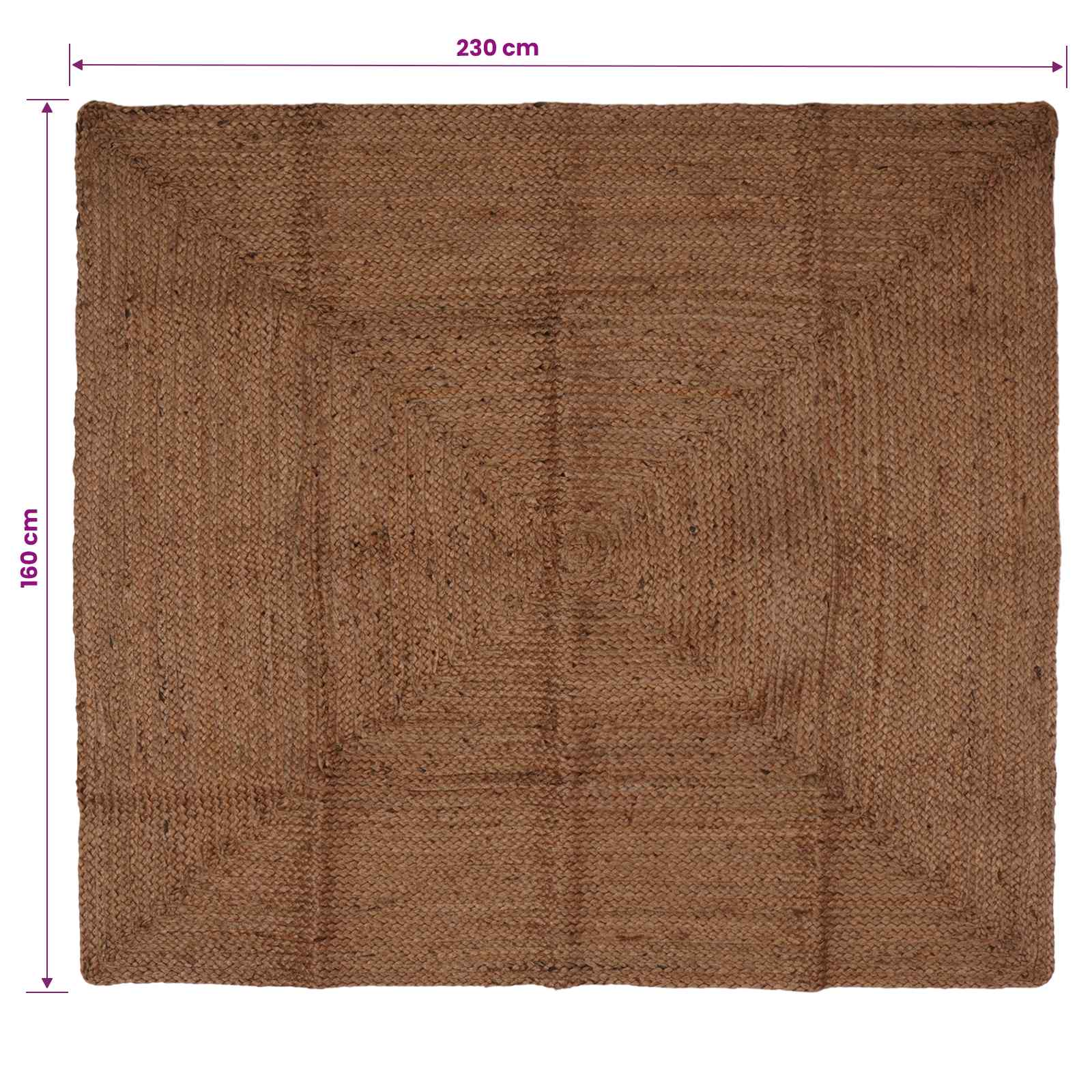 Preproga za območje Siva 160 x 230 cm Juta