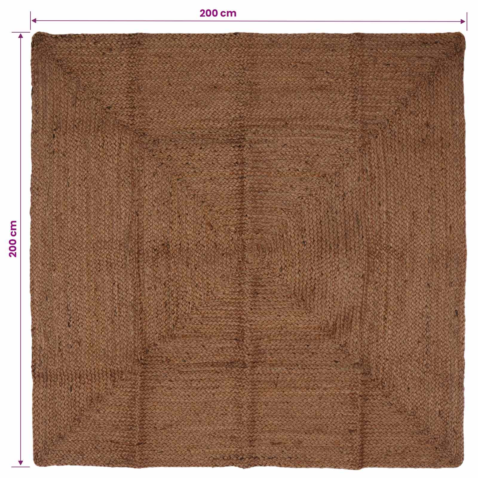 Preproga za območje Siva 200 x 200 cm Juta