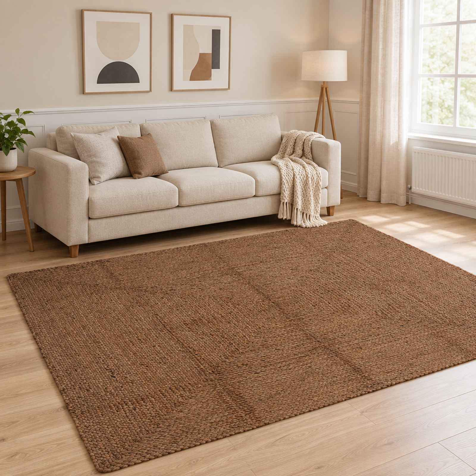 vidaXL Område tæppe Grå 240 x 340 cm Jute