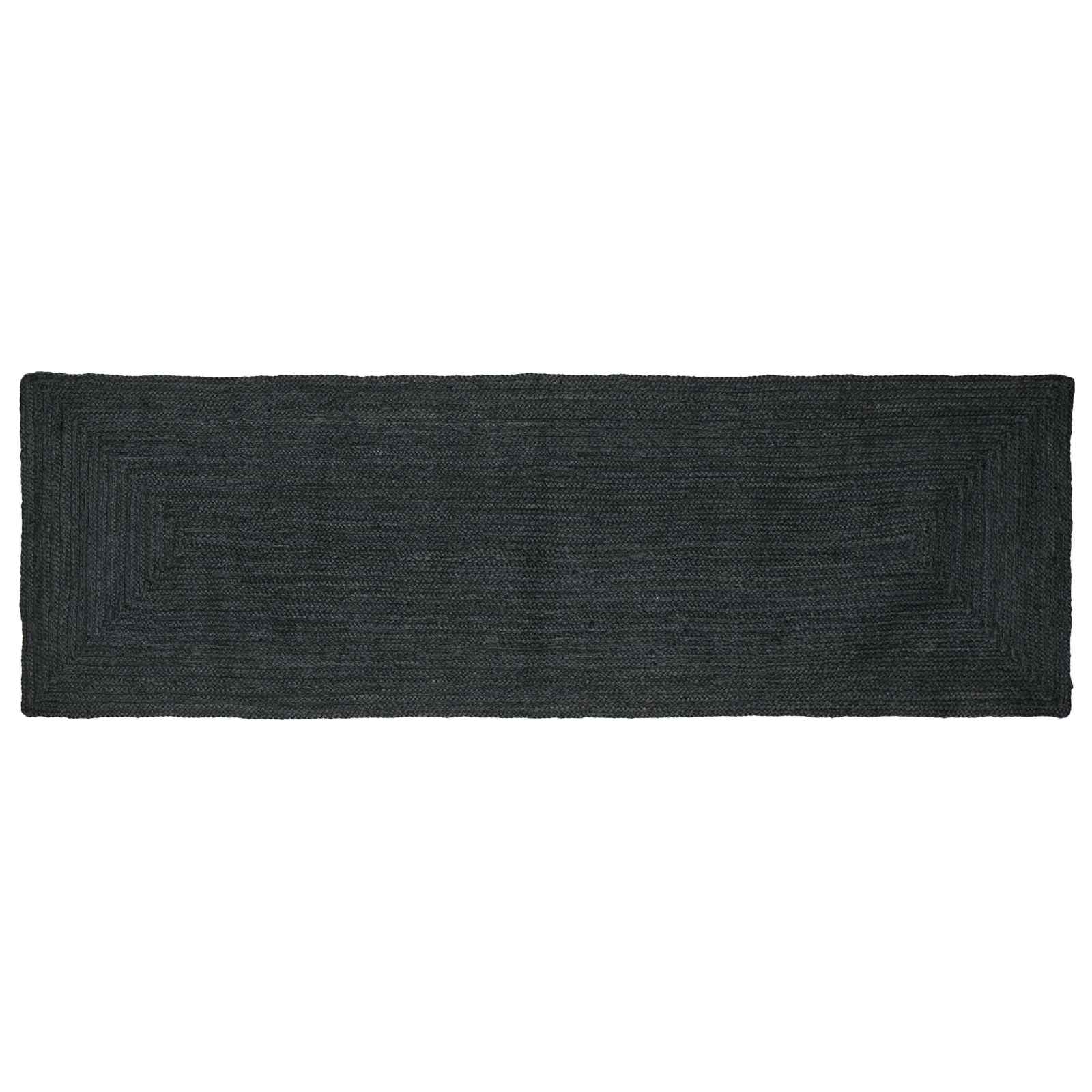 Vloerkleden Rechthoekig Donkergrijs 80 x 250 cm Jute image 1