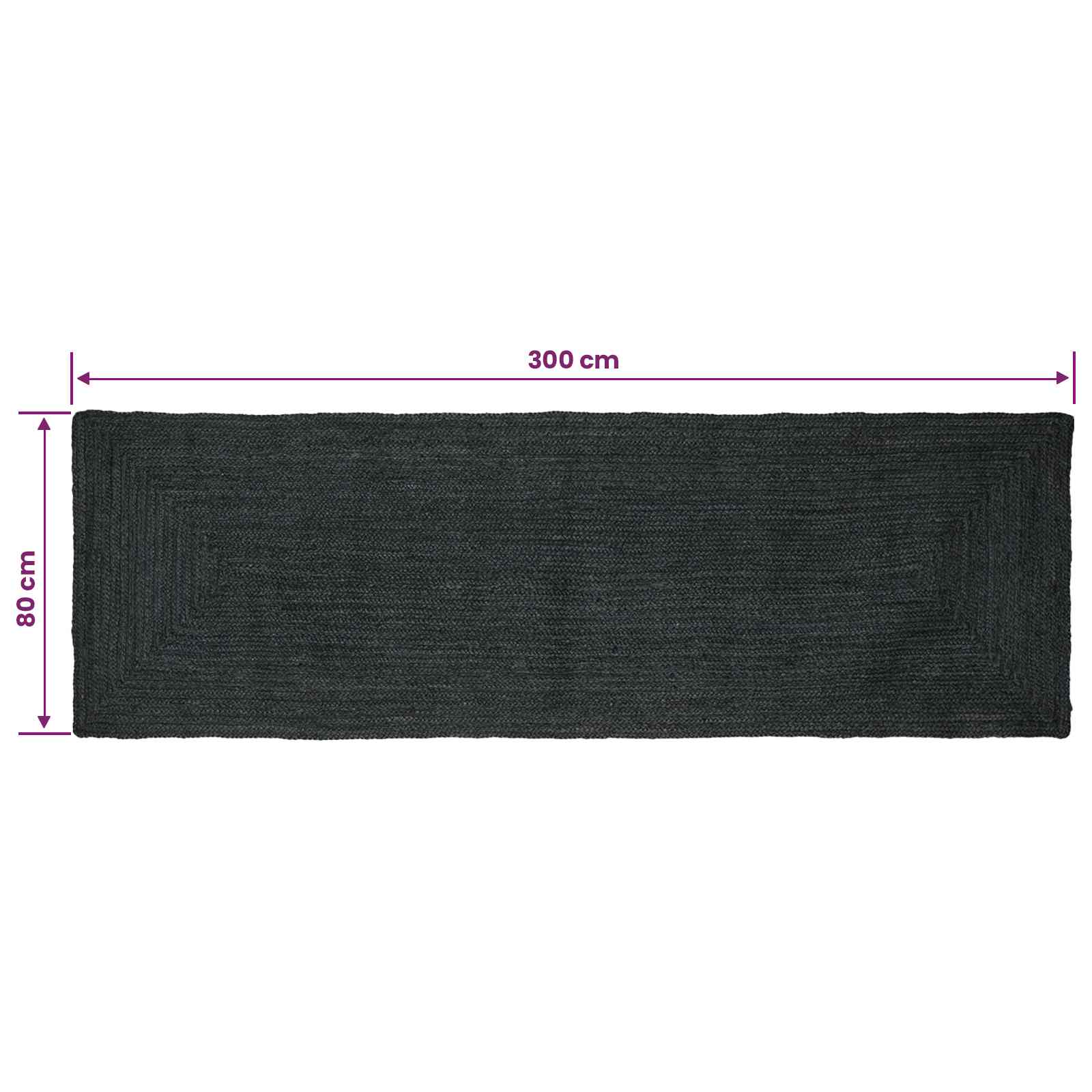 Vloerkleden Rechthoekig Donkergrijs 80 x 300 cm Jute image 8