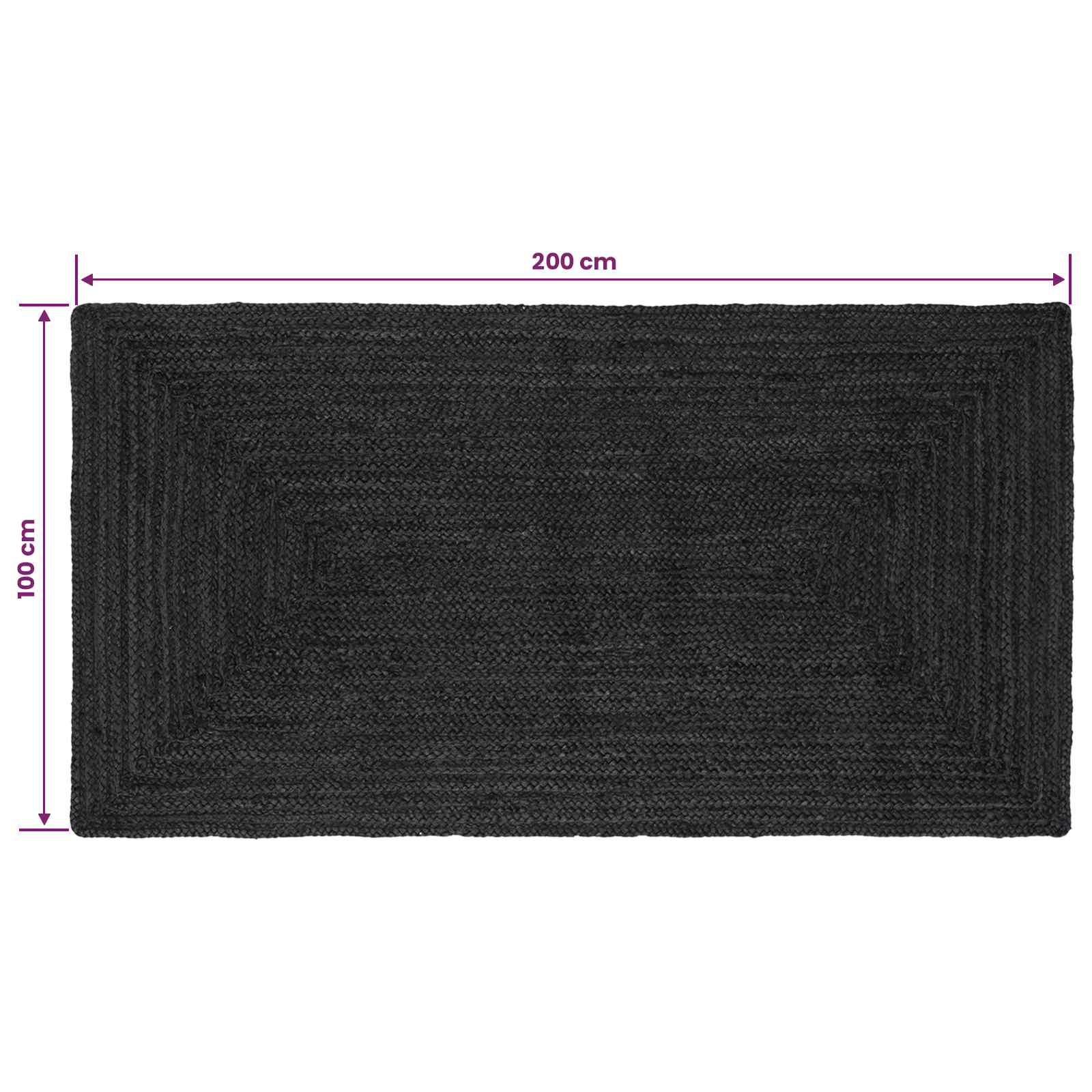 Vloerkleden Rechthoekig Donkergrijs 100 x 200 cm Jute image 8