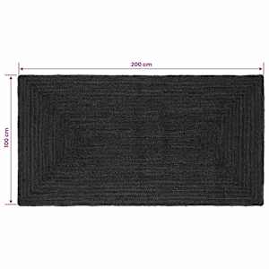 Kusové koberce Obdélníkový Tmavě šedá 100 x 200 cm juta - obrázek 8
