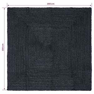 Kusové koberce Čtvercový Tmavě šedá 200 x 200 cm juta - obrázek 8