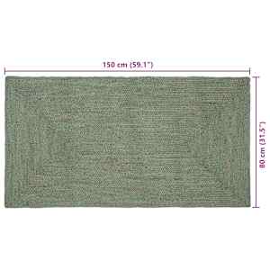 Kusové koberce Obdélníkový Olivově zelená 80 x 150 cm juta - obrázek 6