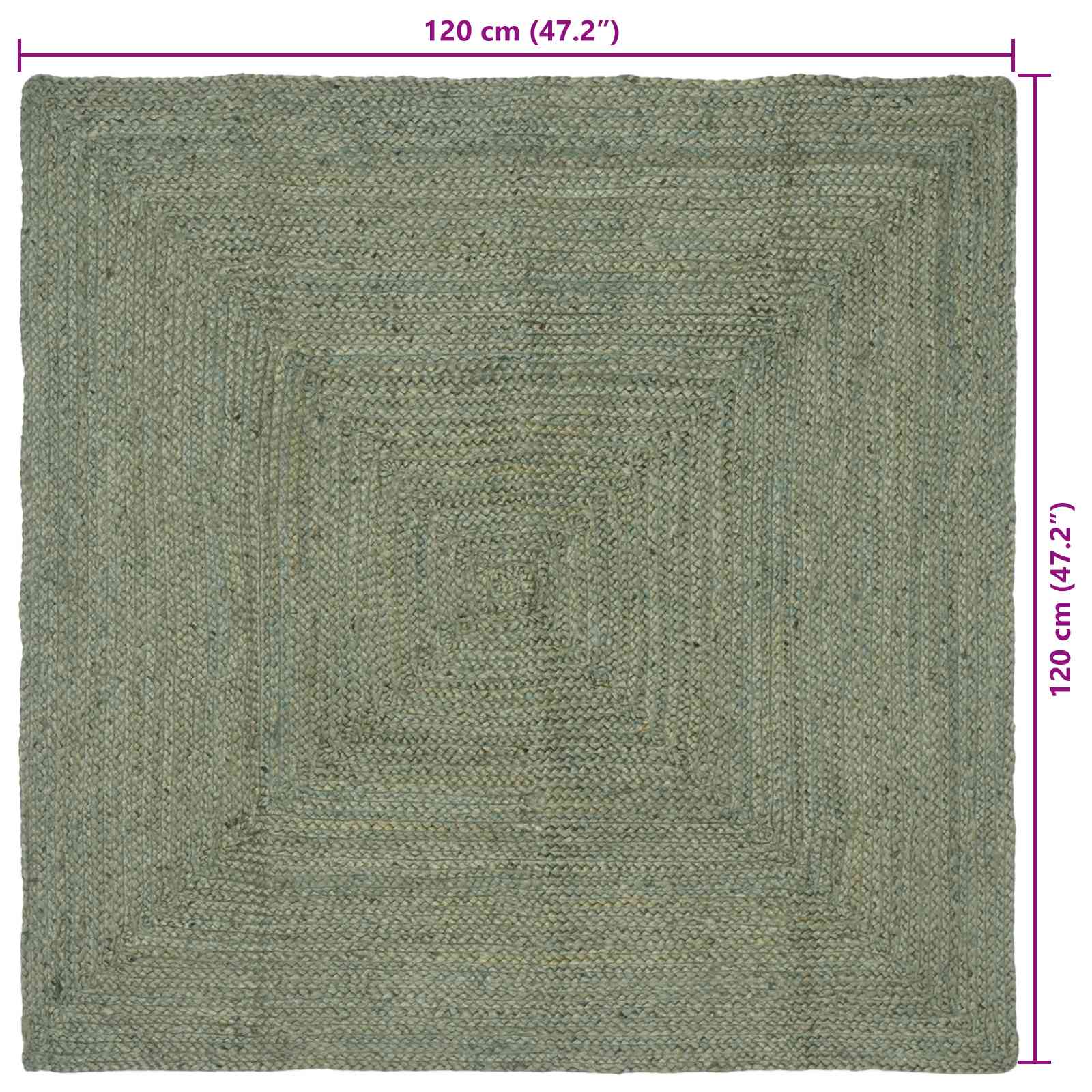 Vloerkleden Rechthoekig Olijfgroen 120 x 120 cm Jute image 7