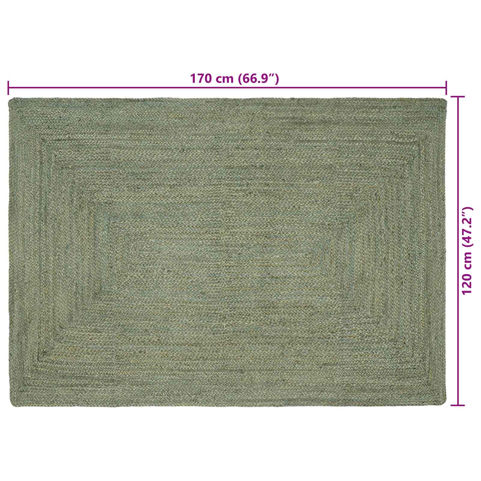 Vloerkleden Rechthoekig Olijfgroen 120 x 170 cm Jute image 7