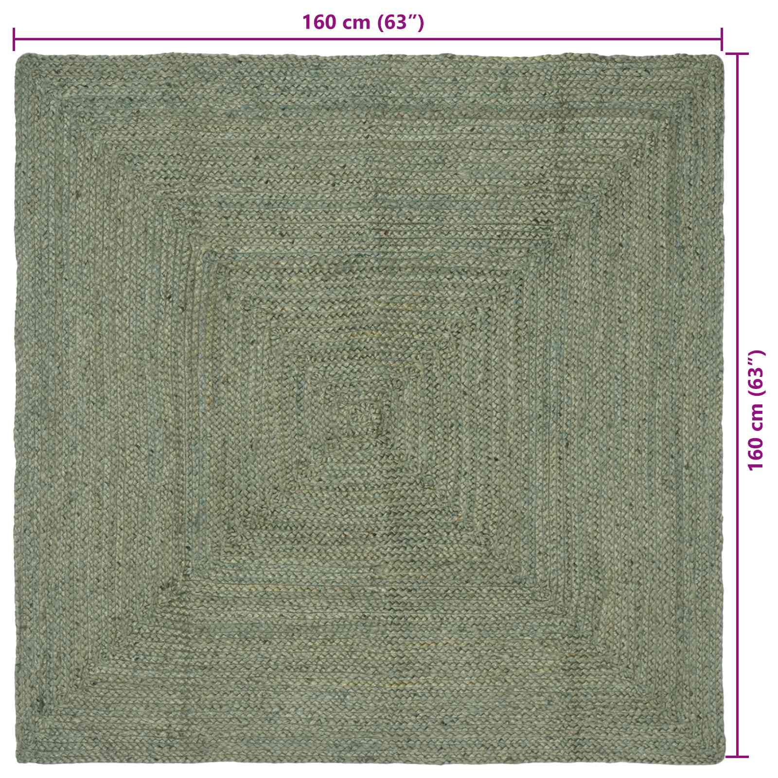 Vloerkleden Rechthoekig Olijfgroen 160 x 160 cm Jute image 7