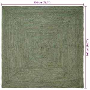 Kusové koberce Čtvercový Olivově zelená 200 x 200 cm juta - obrázek 7