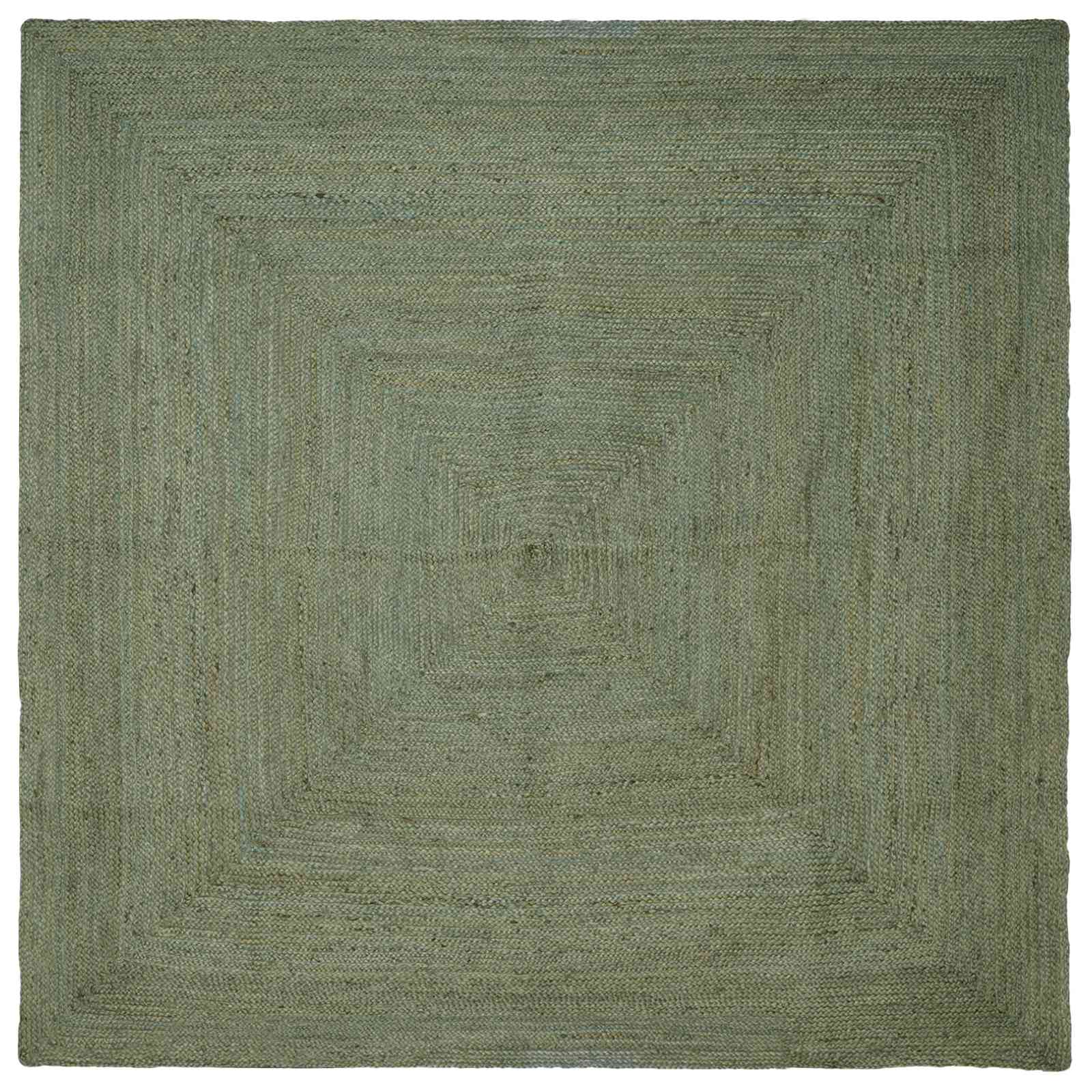 vidaXL Covoare de zonă Pătrat Verde măsliniu 300 x 300 cm Iută