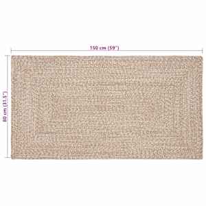 Kusové koberce Přírodní a bílá 80 x 150 cm juta - obrázek 8
