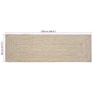 Kusové koberce Přírodní a bílá 80 x 250 cm juta - obrázek 8