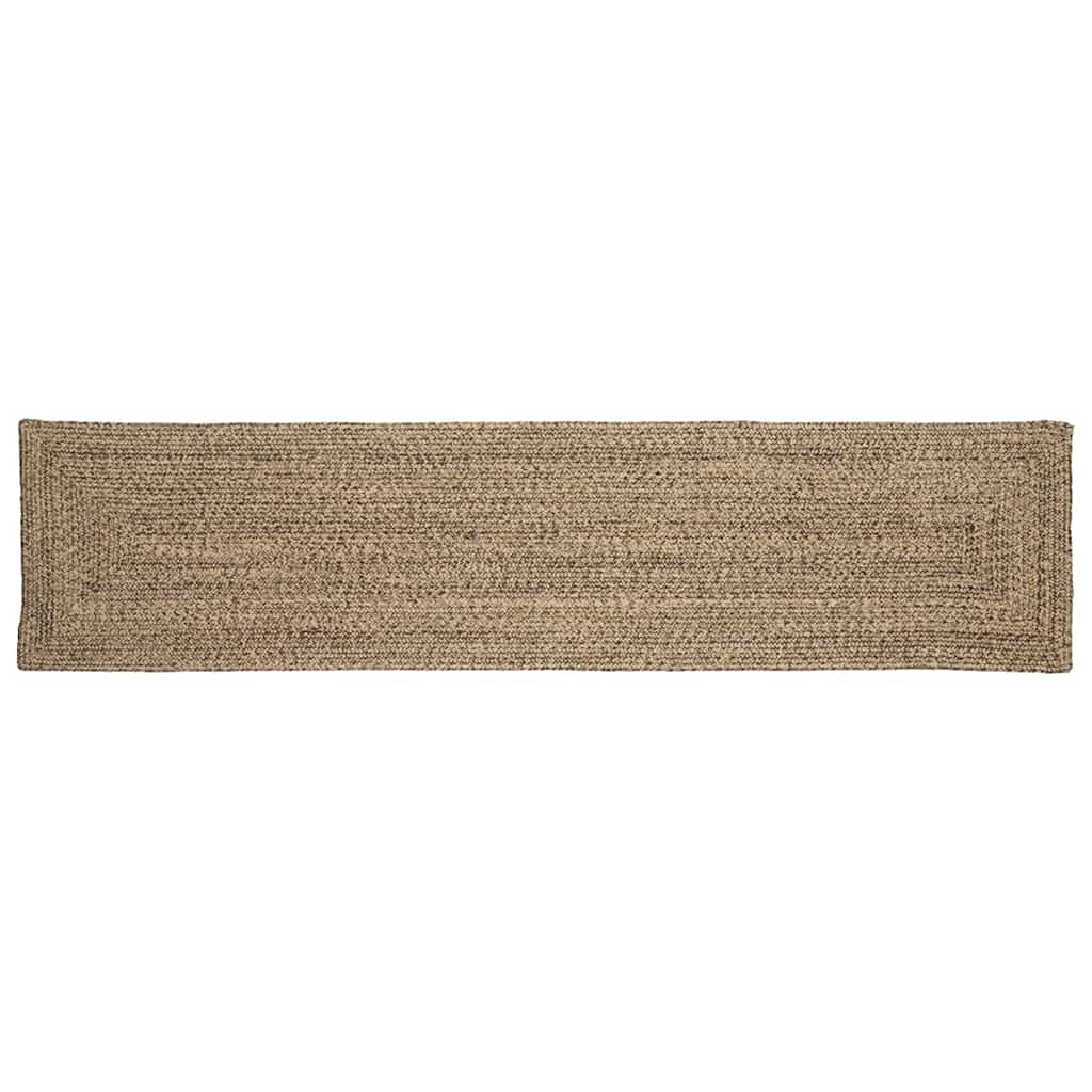  Decorațiuni casă și accesorii  - Covor Basketweave Natural și negru 60 x 250 cm Iută