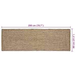 Kusové koberce Přirozená a černá 80 x 200 cm juta - obrázek 9