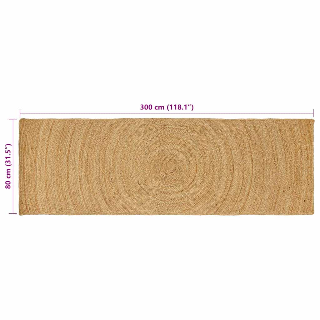 Vloerkleed Bruin 80 x 300 cm Jute image 8