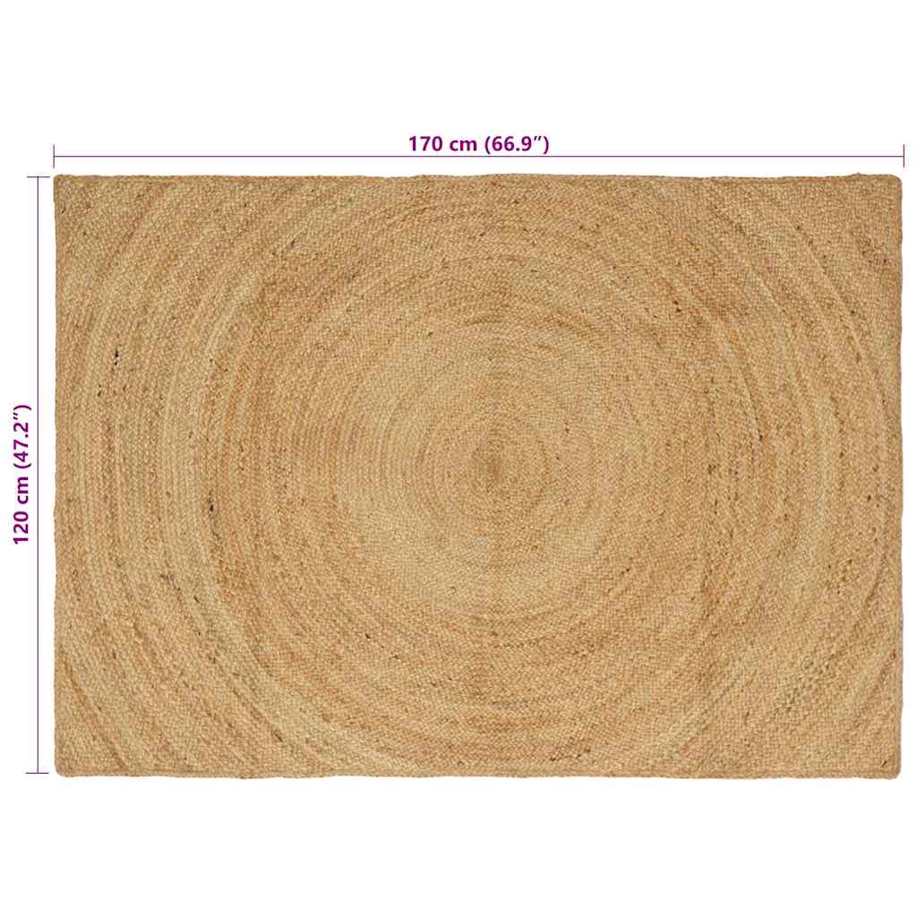 Vloerkleed Bruin 120 x 170 cm Jute image 8