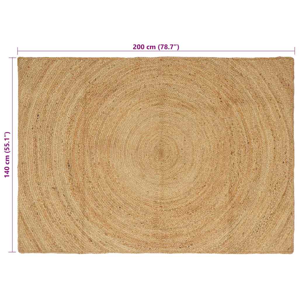 Vloerkleed Bruin 140 x 200 cm Jute image 8