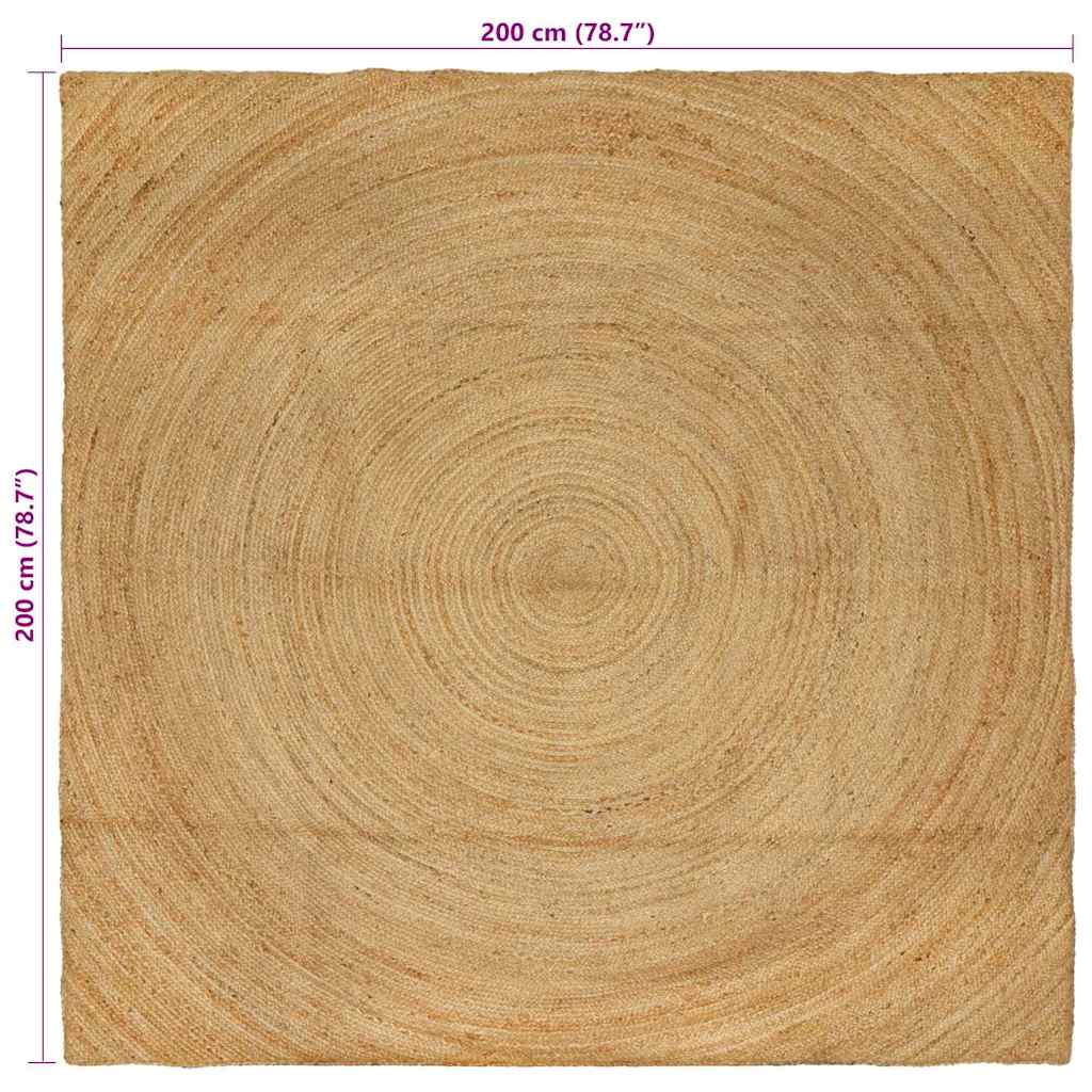 Vloerkleed Bruin 200 x 200 cm Jute image 8