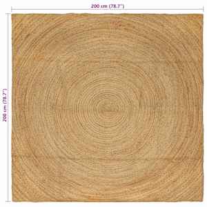 Kusové koberce Čtvercový Hnědá 200 x 200 cm juta - obrázek 8