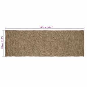 Kusové koberce Šedá 80 x 250 cm juta - obrázek 7