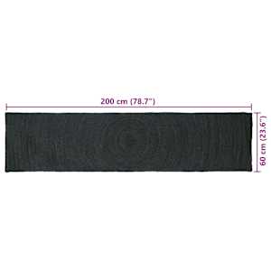 Kusové koberce Tmavě šedá 60 x 200 cm juta - obrázek 9