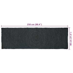 Kusové koberce Tmavě šedá 80 x 250 cm juta - obrázek 9