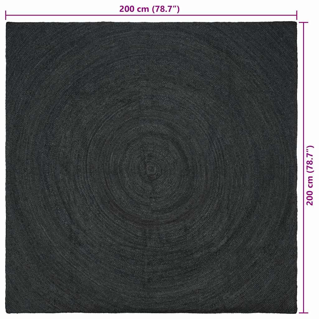 Vloerkleed Donkergrijs 200 x 200 cm Jute image 9