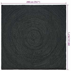 Kusové koberce Tmavě šedá 200 x 200 cm juta - obrázek 9