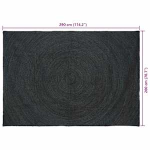 Kusové koberce Tmavě šedá 200 x 290 cm juta - obrázek 9