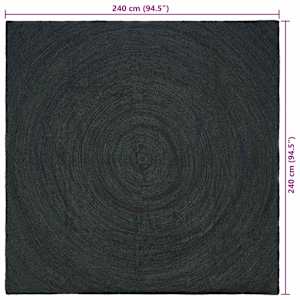 Kusové koberce Tmavě šedá 240 x 240 cm juta - obrázek 9