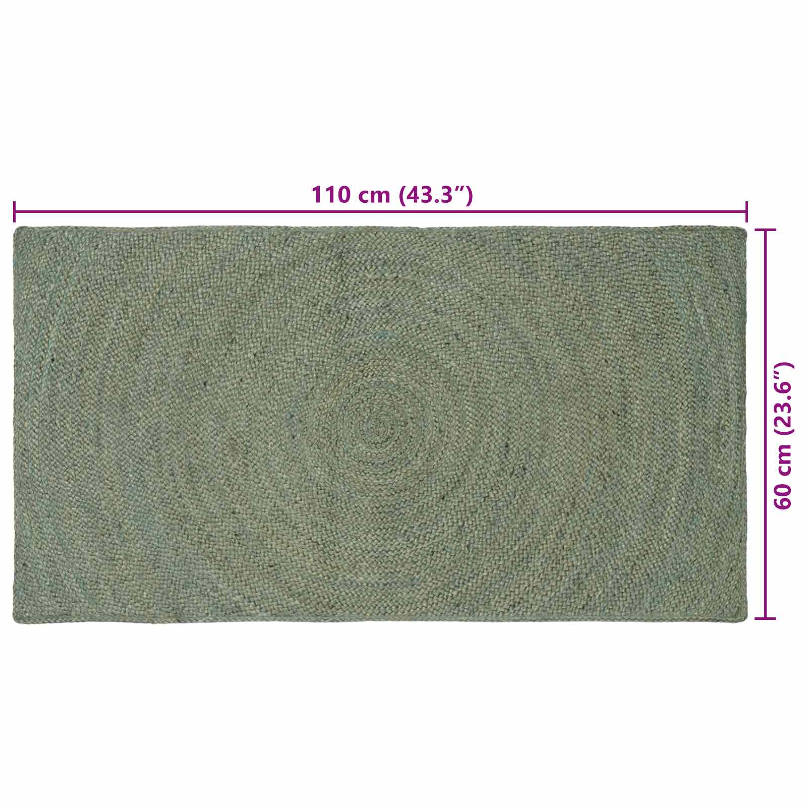 Vloerkleden Olijfgroen 60 x 110 cm Jute image 7