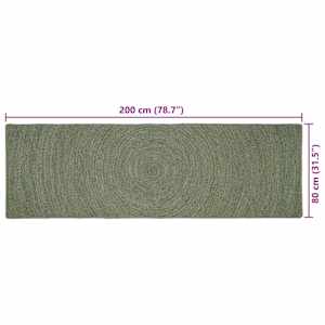 Kusové koberce Olivově zelená 80 x 200 cm juta - obrázek 7
