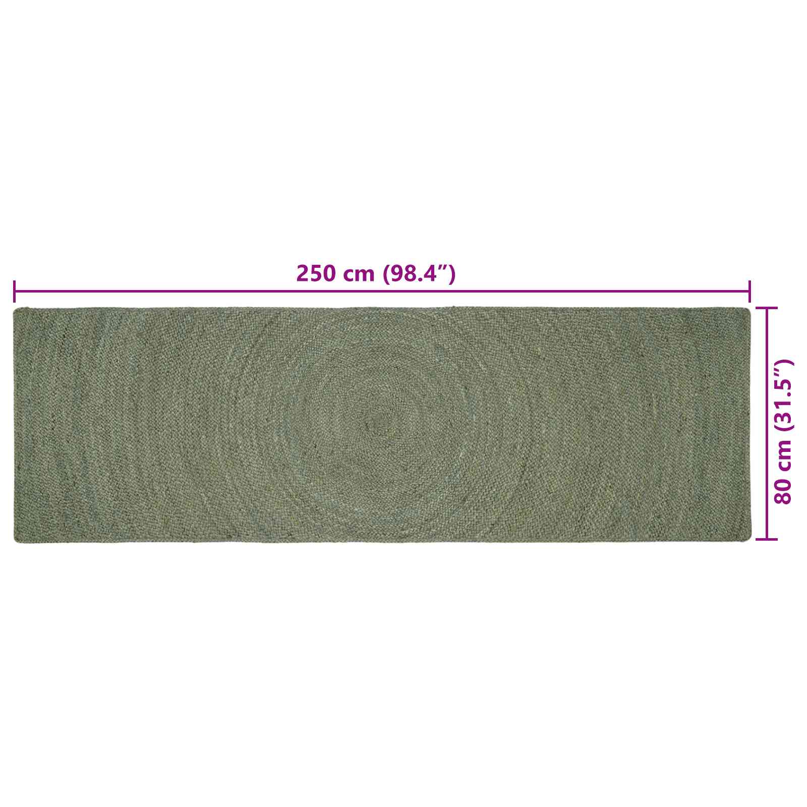 Vloerkleden Olijfgroen 80 x 250 cm Jute image 7
