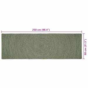 Kusové koberce Olivově zelená 80 x 250 cm juta - obrázek 7