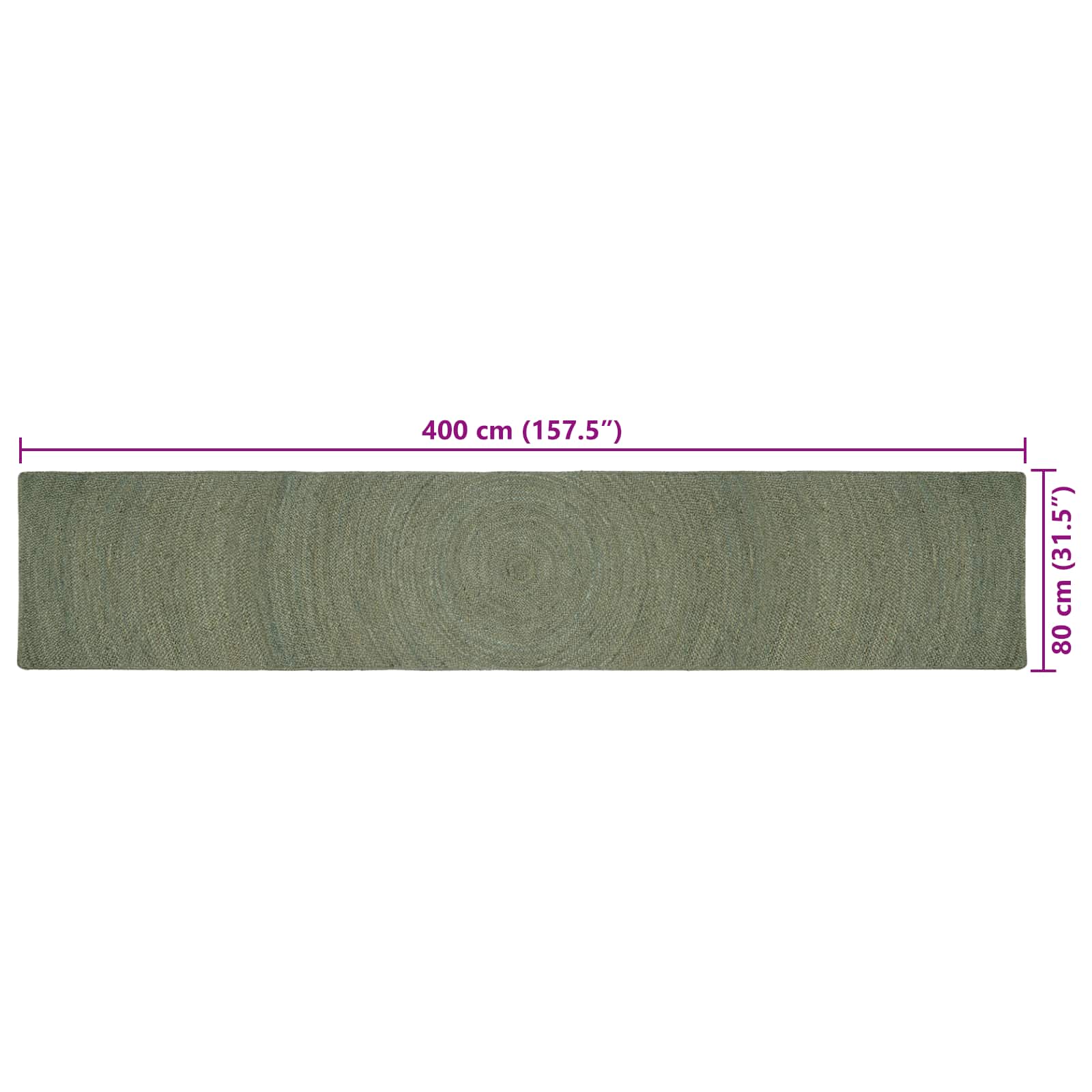 Vloerkleden Olijfgroen 80 x 400 cm Jute image 7