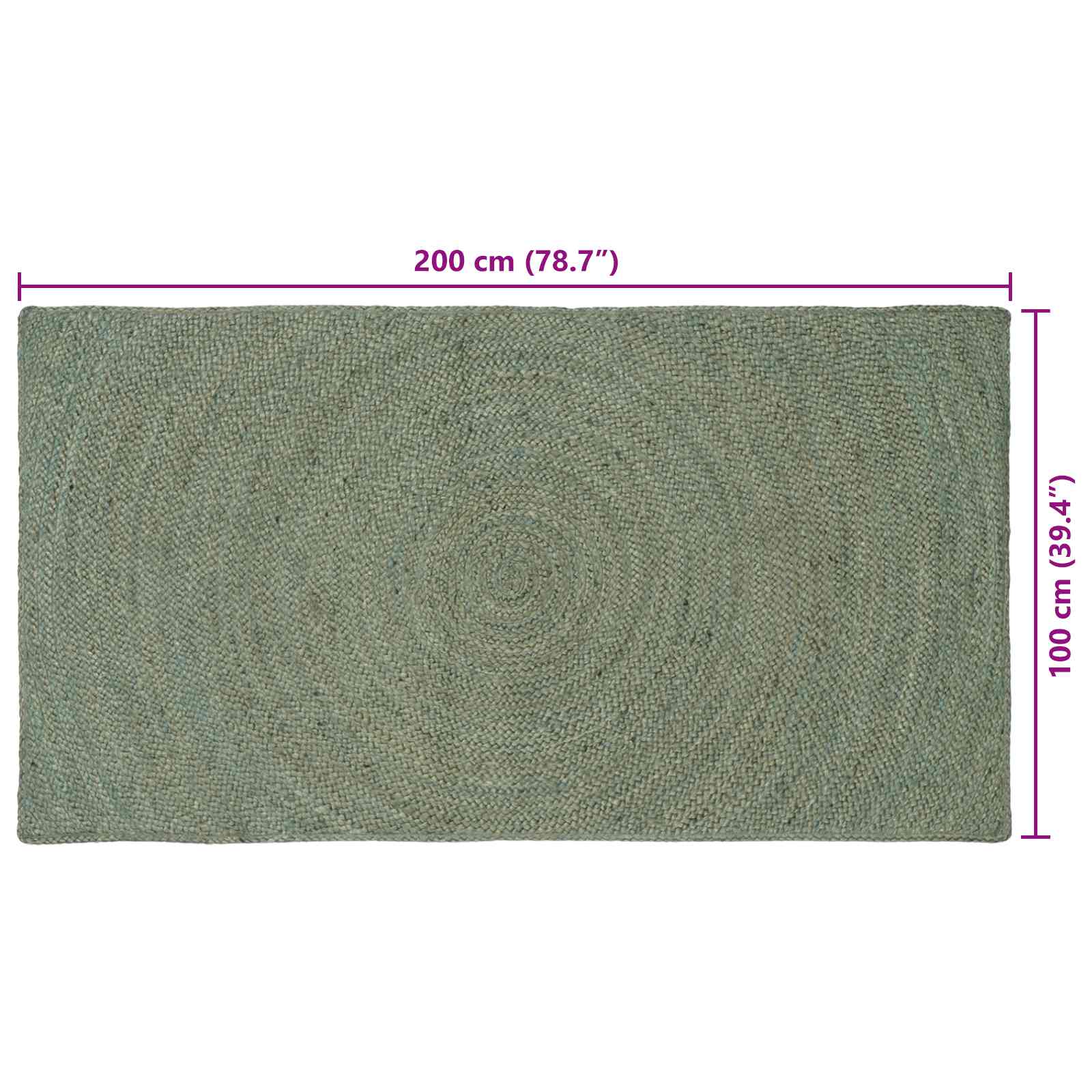 Vloerkleden Olijfgroen 100 x 200 cm Jute image 7