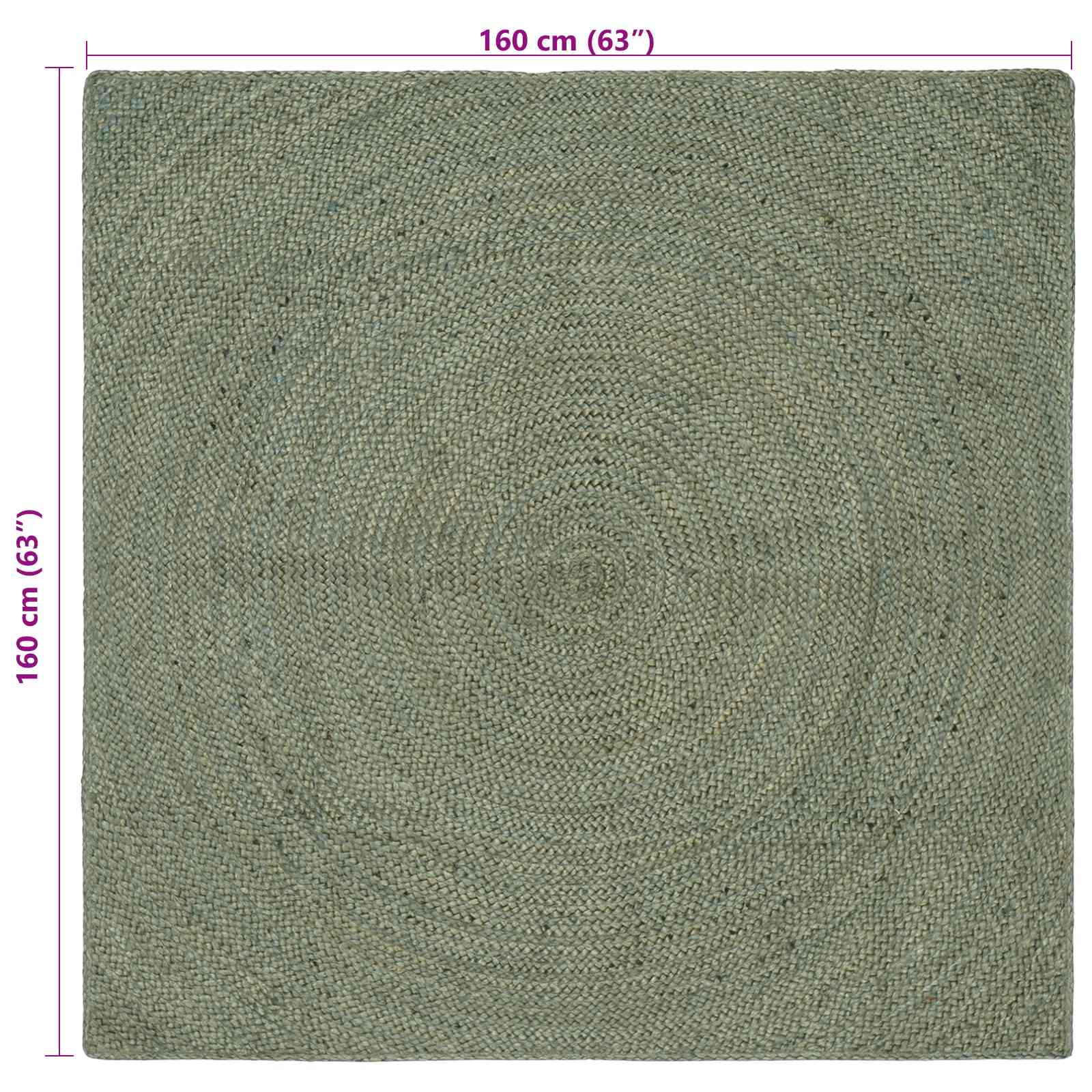 Vloerkleden Olijfgroen 160 x 160 cm Jute image 7