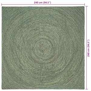 Kusové koberce Olivově zelená 240 x 240 cm juta - obrázek 7