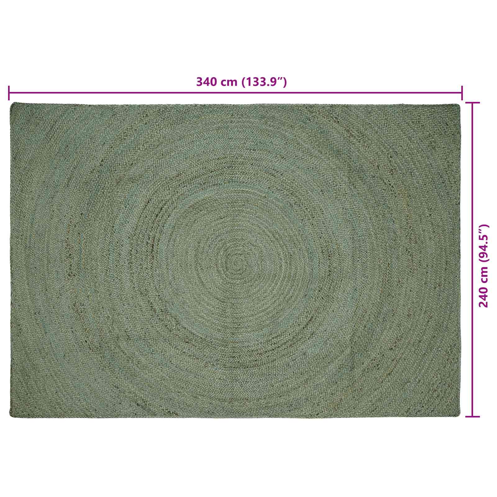 Vloerkleden Olijfgroen 240 x 340 cm Jute image 7