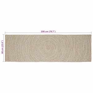 Kusové koberce Obdélníkový Přírodní a bílá 60 x 200 cm juta - obrázek 8