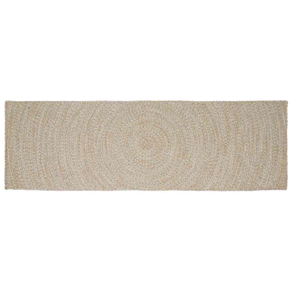 vidaXL Covoare de zonă Dreptunghiular Natural și Alb 60 x 250 cm Iută